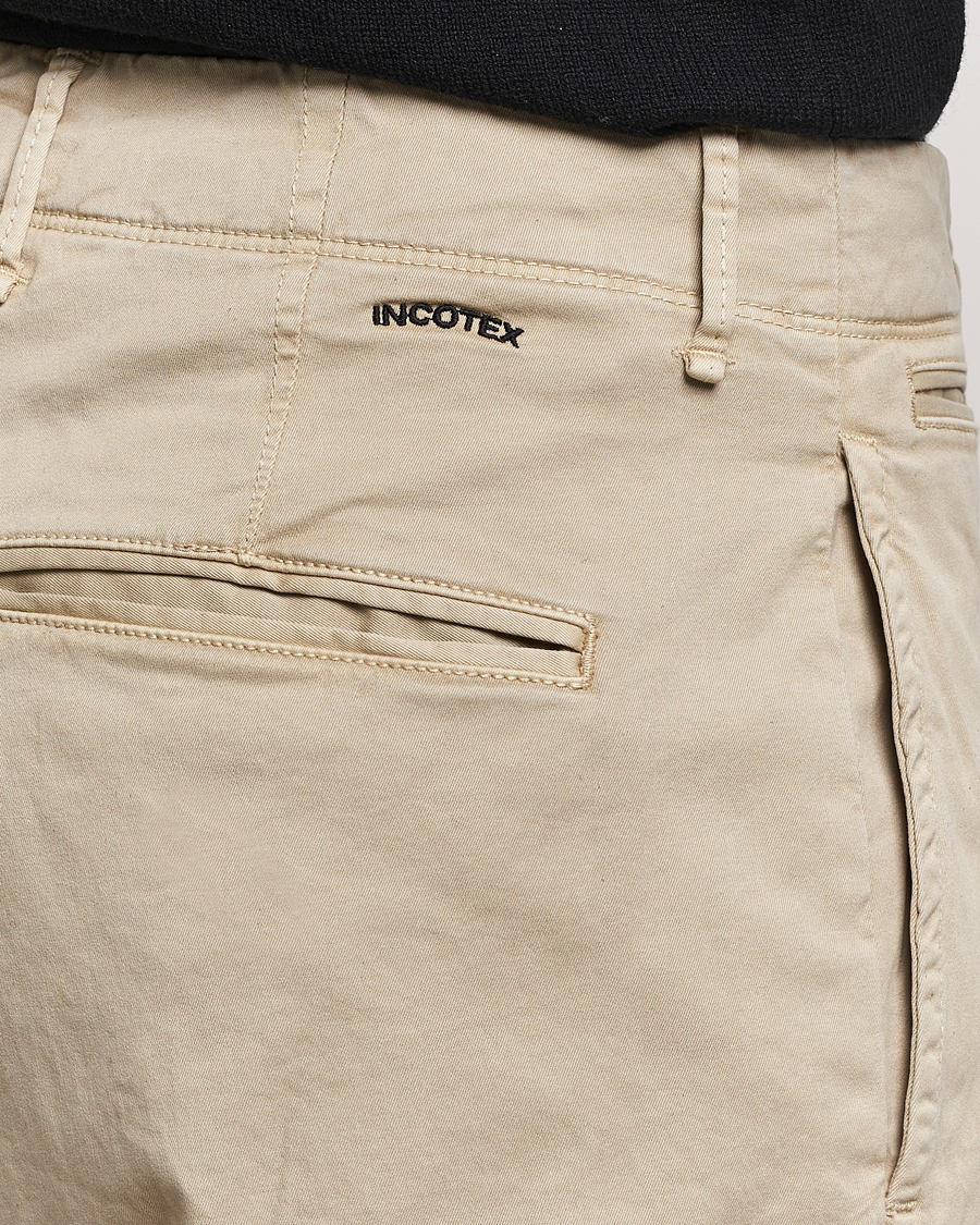 Herre | Bukser | Incotex | Regular Fit Cotton Stretch Slacks Beige