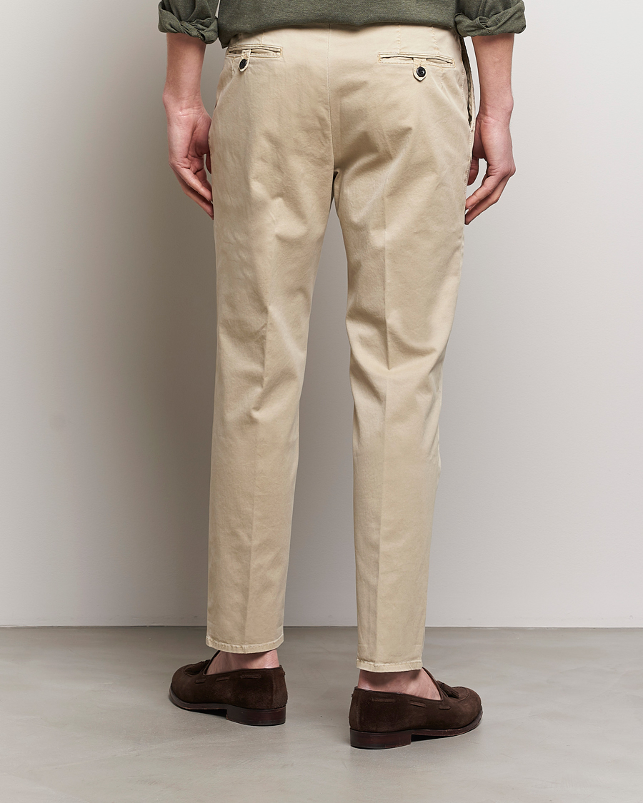 Herre | Bukser | Incotex | Tapered Fit Pleated Slacks Light Beige