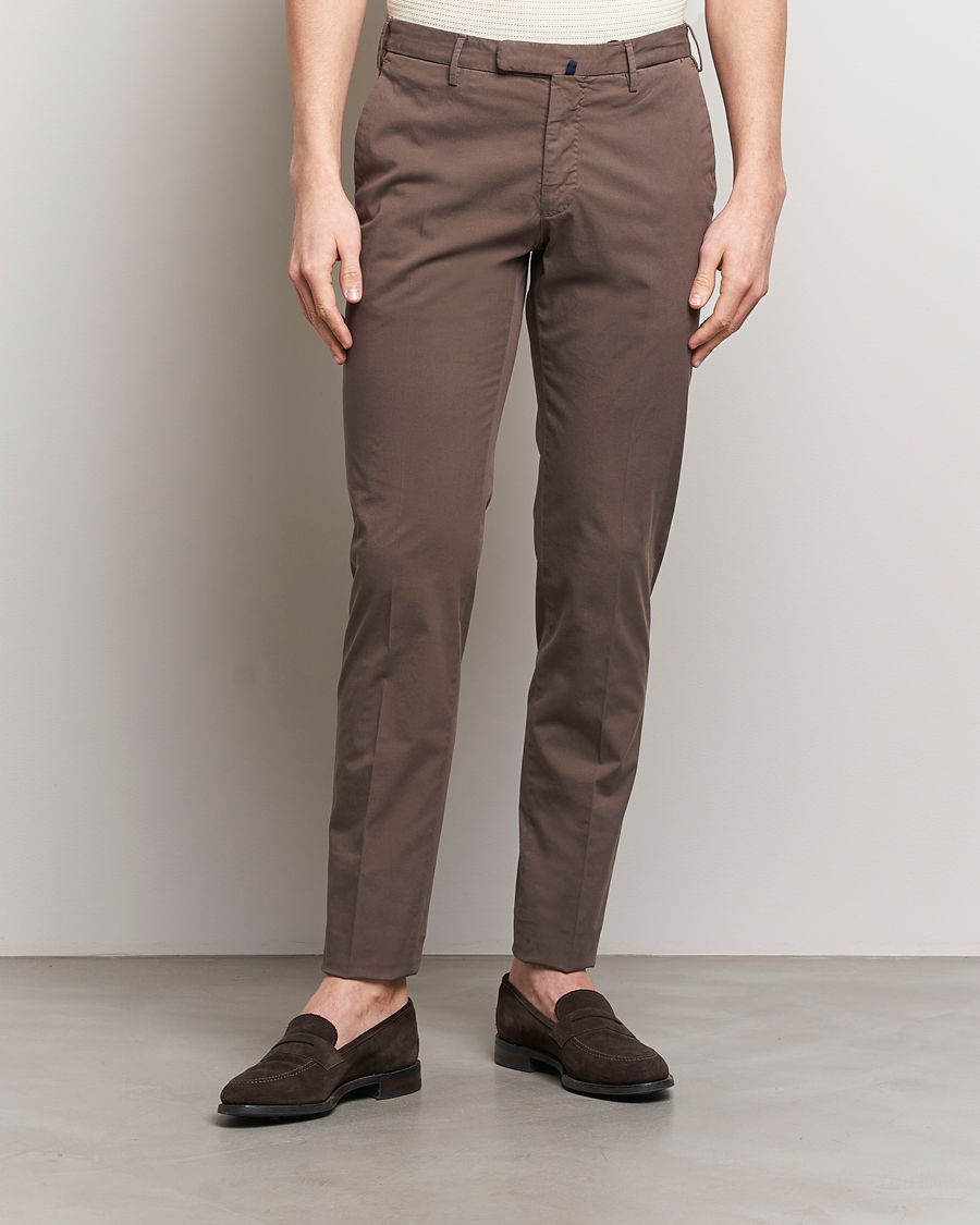 Herre | Italian Department | Incotex | Slim Fit Comfort Chinos Dark Brown