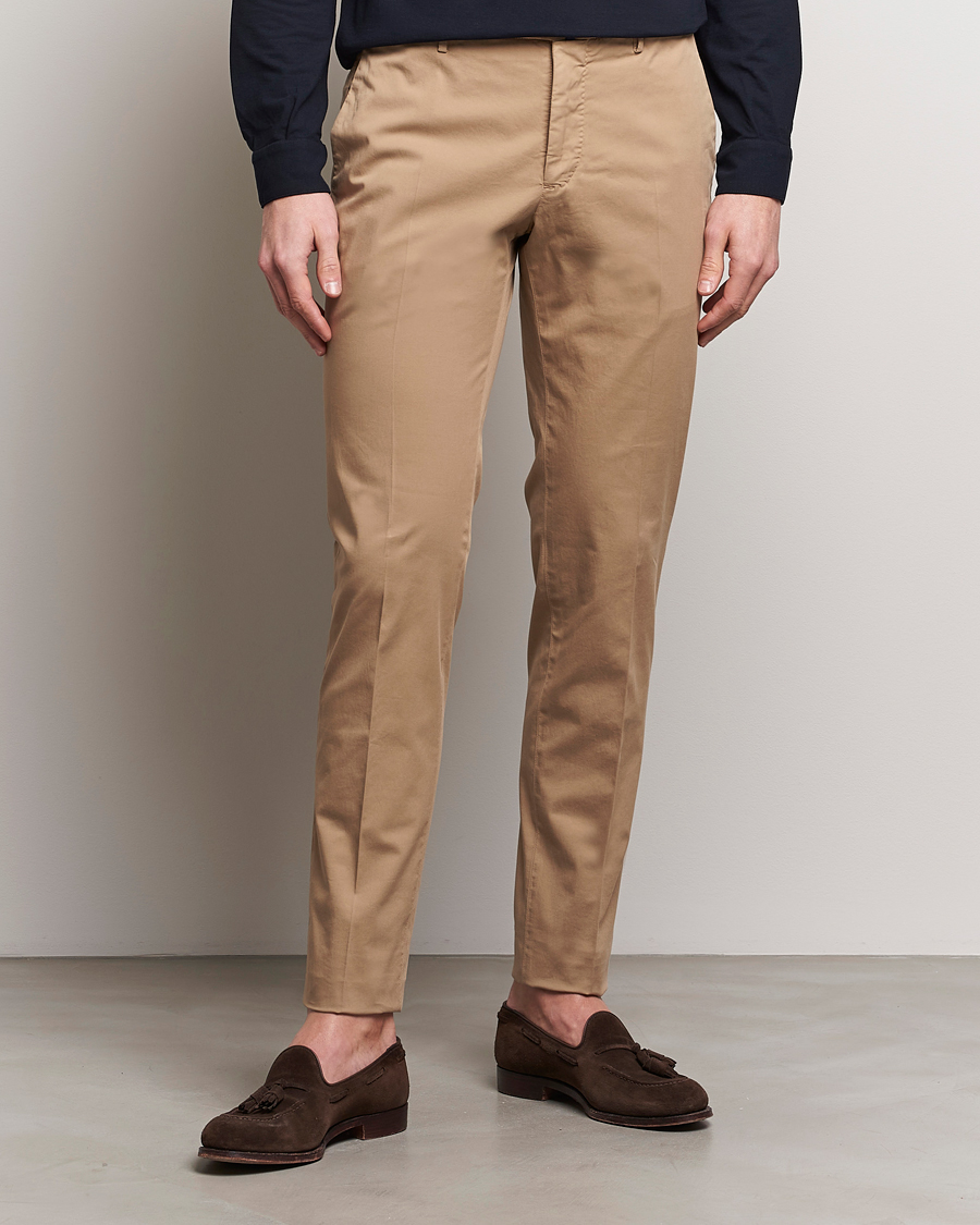 Herre | Bukser | Incotex | Slim Fit Comfort Chinos Beige