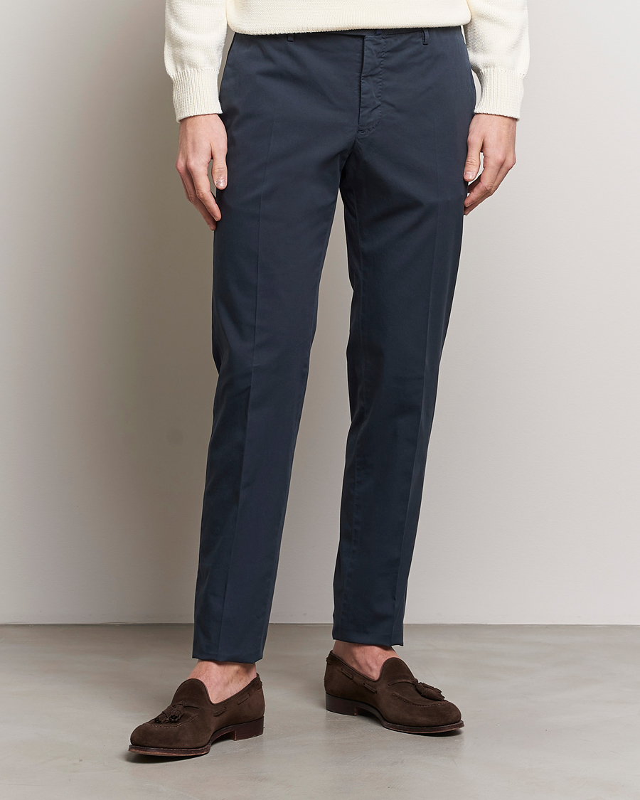 Herre | Tøj | Incotex | Slim Fit Comfort Chinos Navy