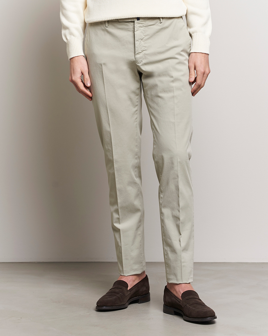 Herre | Italian Department | Incotex | Slim Fit Comfort Chinos Light Grey