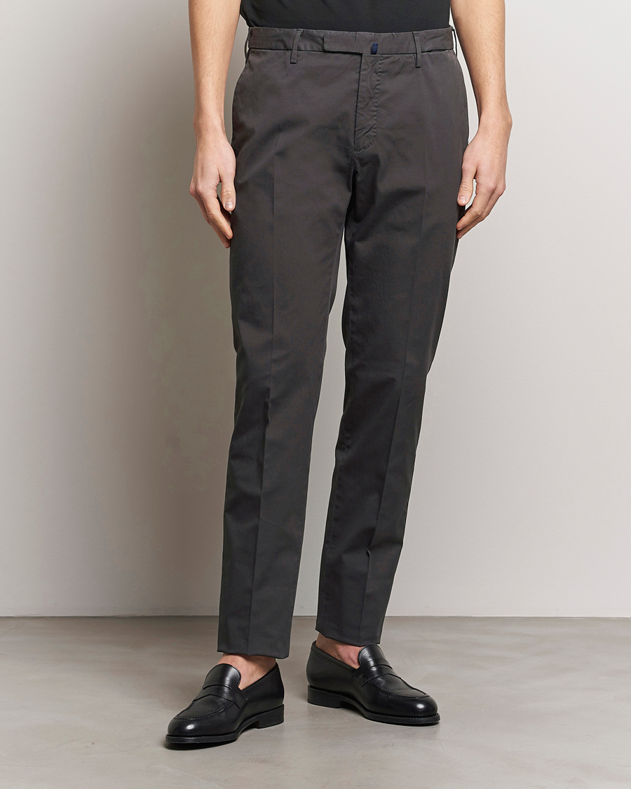 Herre | Italian Department | Incotex | Slim Fit Comfort Chinos Charcoal