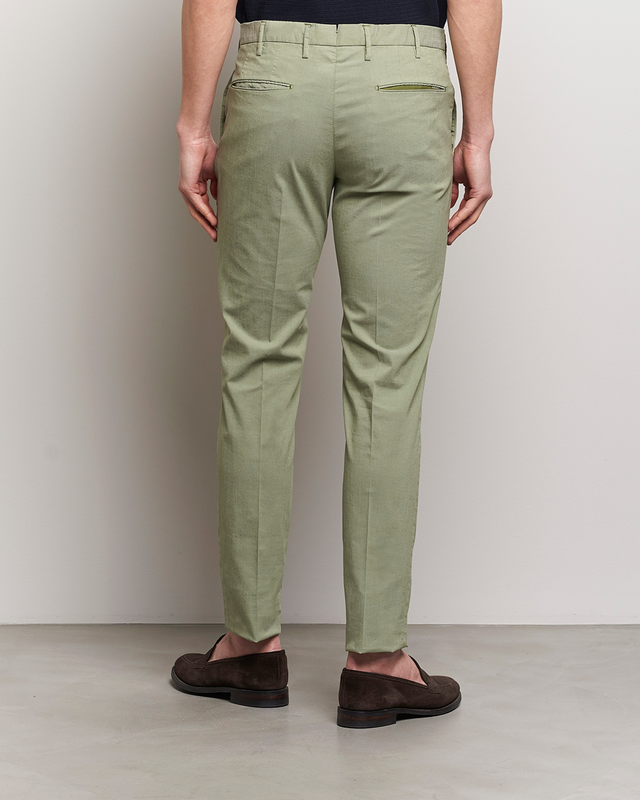 Herre | Bukser | Incotex | Slim Fit Washed Cotton Comfort Trousers Olive