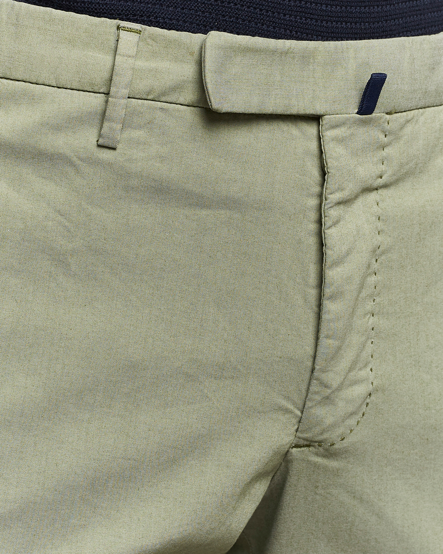 Herre | Bukser | Incotex | Slim Fit Washed Cotton Comfort Trousers Olive