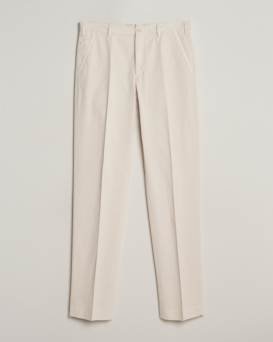 Herr |  | Incotex | Straight Fit Garment Dyed Chinos Off White