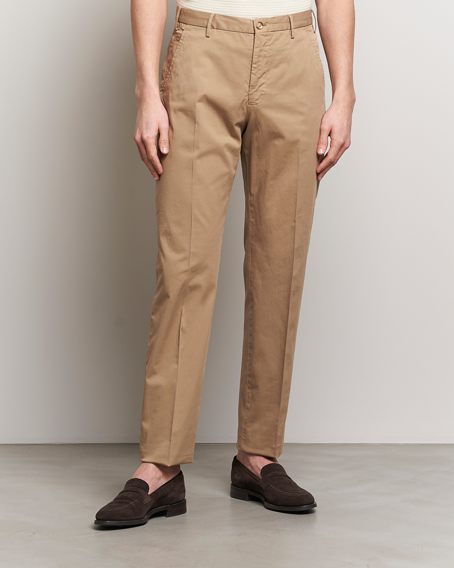 Herre | Tøj | Incotex | Straight Fit Garment Dyed Chinos Beige