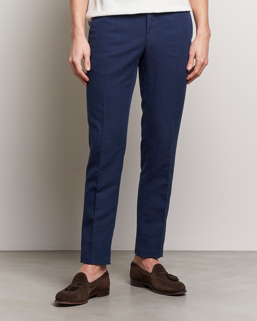 Herre | Italian Department | Incotex | Slim Fit Chinolino Trousers Navy