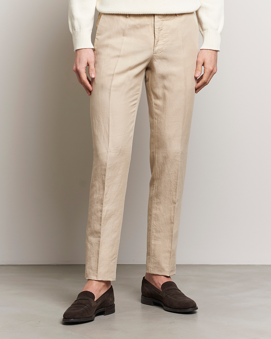 Herre | Incotex | Incotex | Slim Fit Chinolino Trousers Light Beige