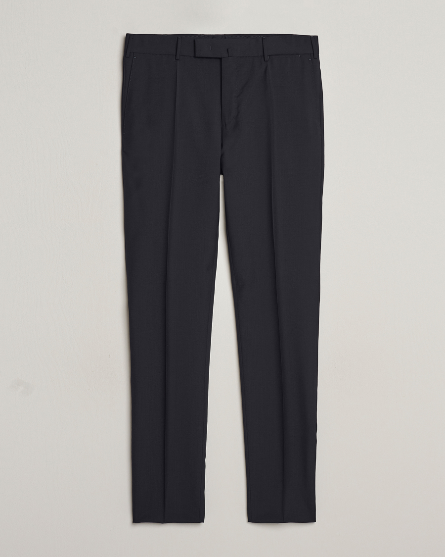Herre | Bukser | Incotex | Slim Fit Tropical Wool Trousers Navy