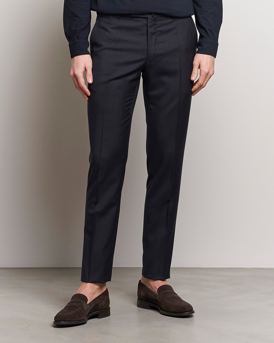 Herre | Slowear | Incotex | Slim Fit Tropical Wool Trousers Navy