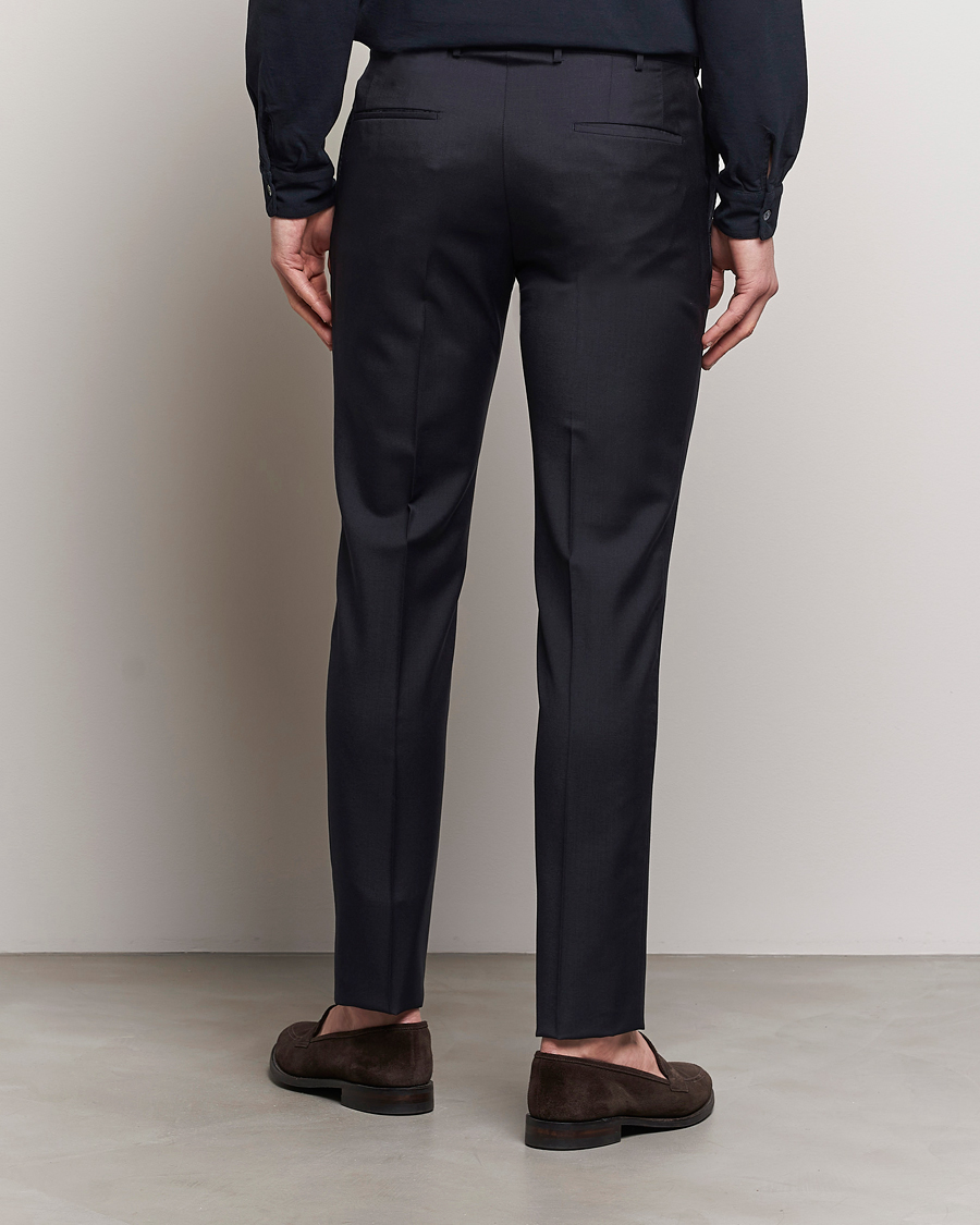 Herre | Bukser | Incotex | Slim Fit Tropical Wool Trousers Navy