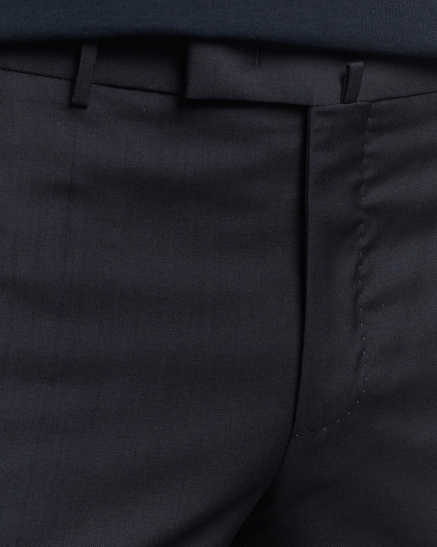 Herre | Bukser | Incotex | Slim Fit Tropical Wool Trousers Navy