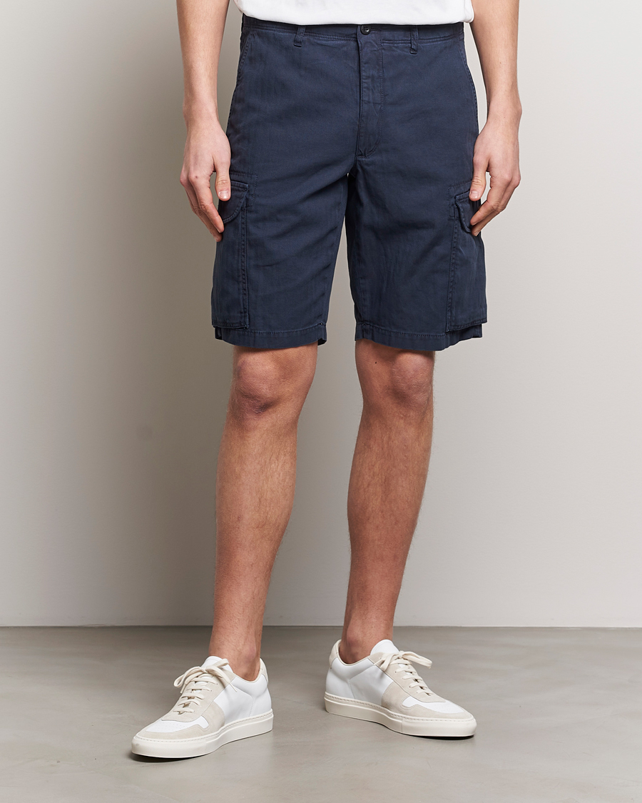 Herre | Afdelinger | Incotex | Cotton Cargo Shorts Navy