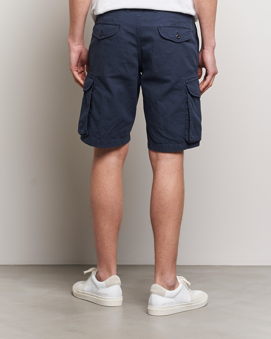 Herre | Shorts | Incotex | Cotton Cargo Shorts Navy