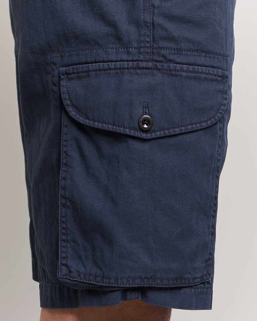 Herre | Shorts | Incotex | Cotton Cargo Shorts Navy