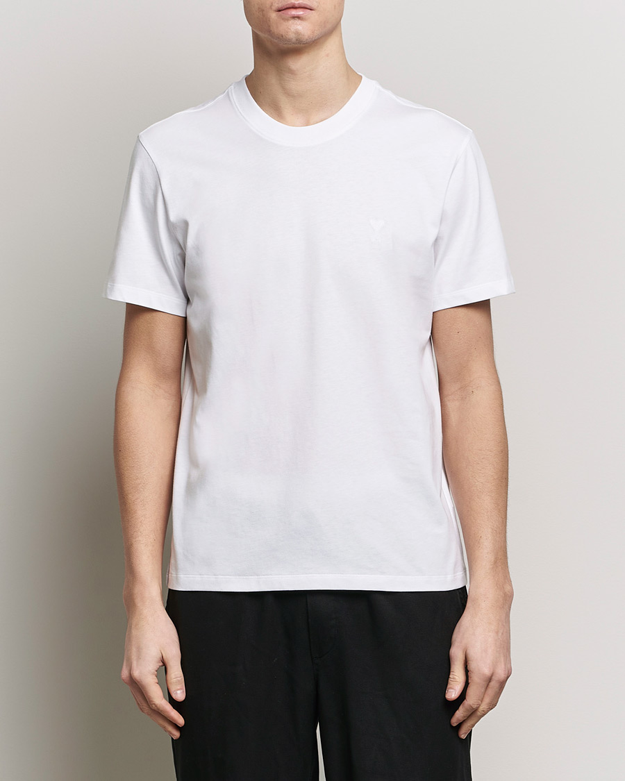 Herre | Hvide t-shirts | AMI | Tonal Heart Logo T-Shirt White