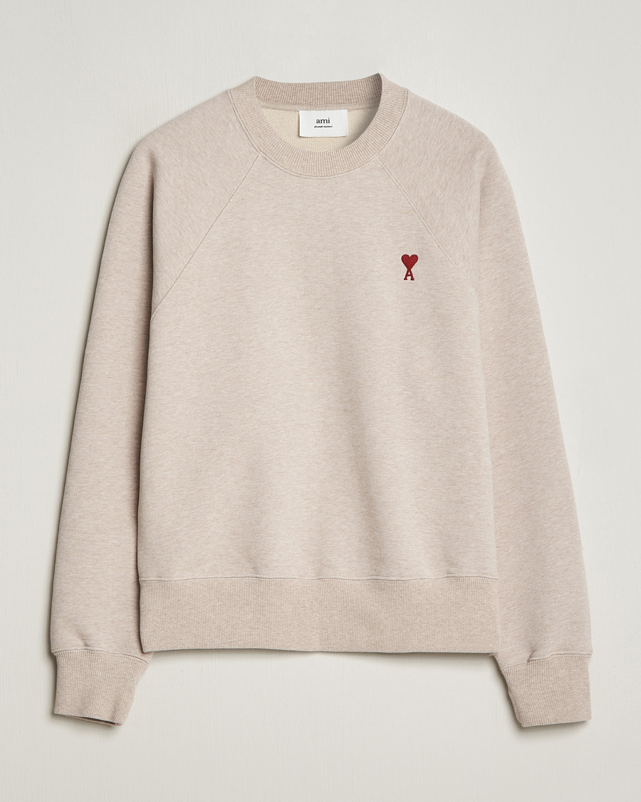Herre | Trøjer | AMI | Heart Logo Sweatshirt Heather Light Beige