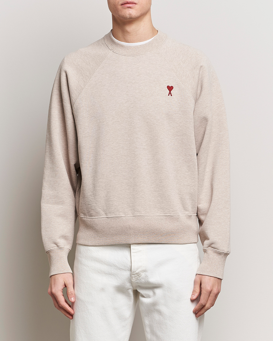 Herre | Trøjer | AMI | Heart Logo Sweatshirt Heather Light Beige