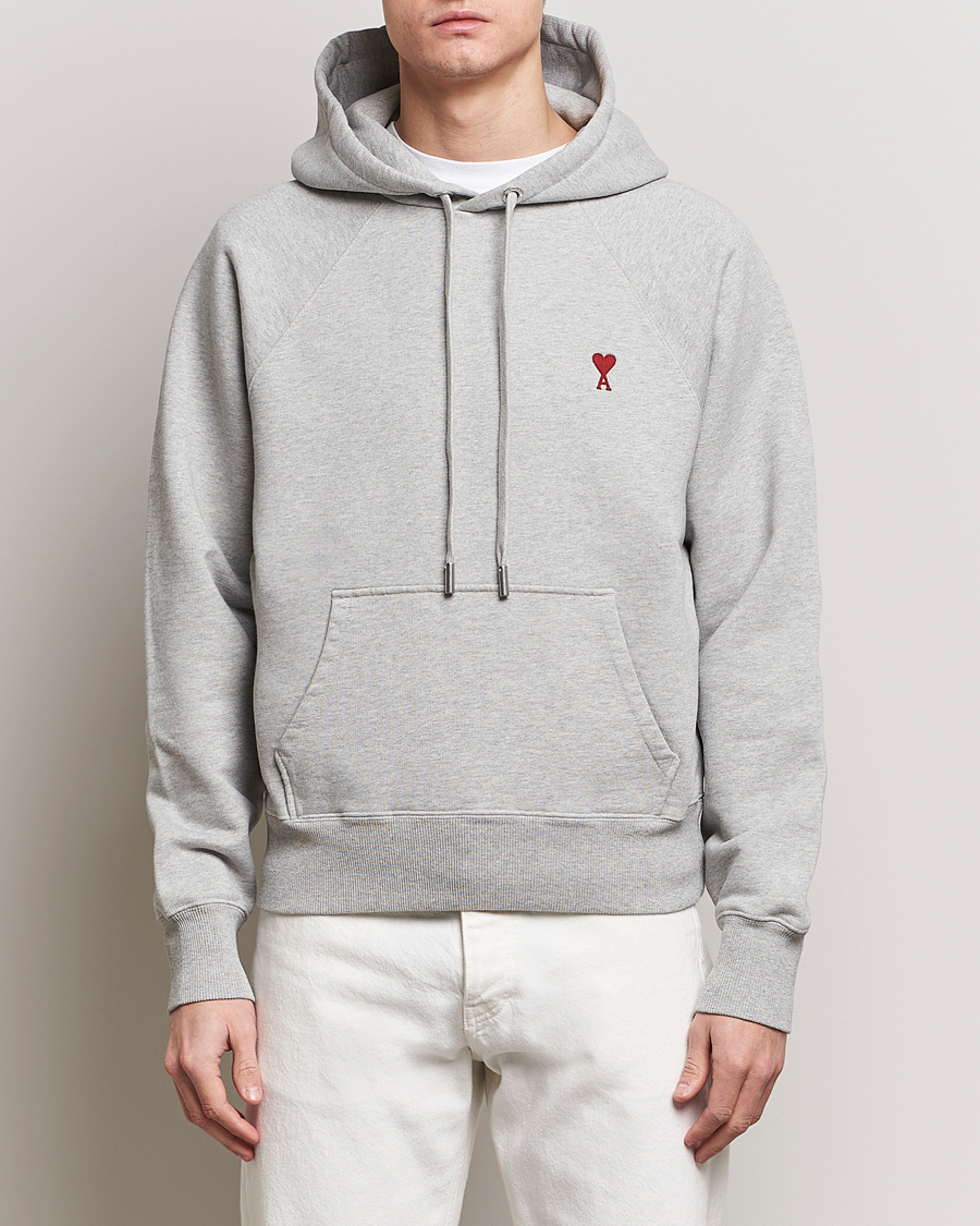 Herre | Hættetrøjer | AMI | Heart Logo Hoodie Heather Grey