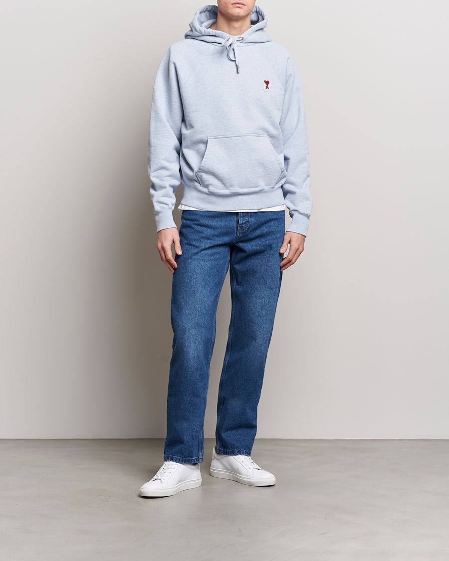 Herre | Trøjer | AMI | Heart Logo Hoodie Heather Blue