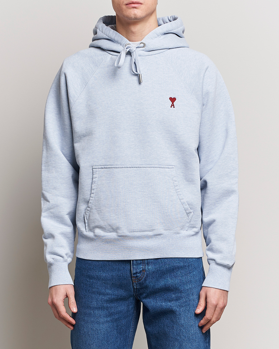 Herre | Hættetrøjer | AMI | Heart Logo Hoodie Heather Blue