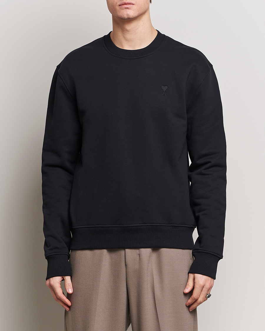 Men | Contemporary Creators | AMI | Tonal Heart Logo Sweatshirt Black