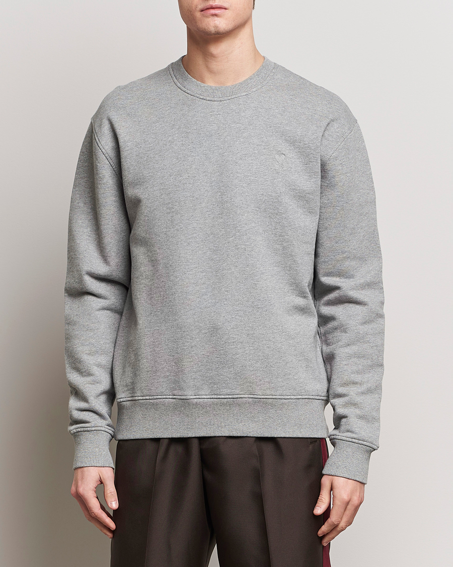 Herre | Sweatshirts | AMI | Tonal Heart Logo Sweatshirt Heather Grey