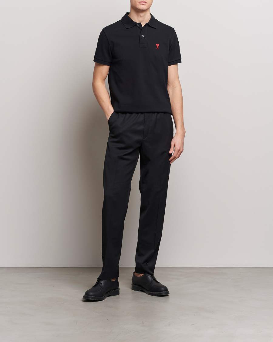 Herre | Polotrøjer | AMI | Heart Logo Piquet Polo Black