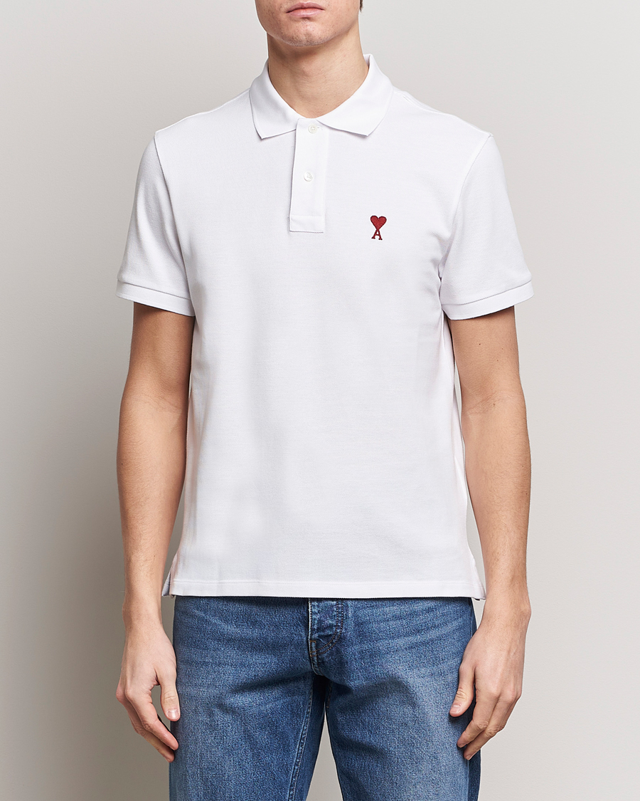 Herr | AMI | AMI | Heart Logo Piquet Polo White