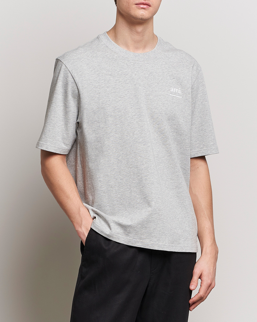 Herre | Kortærmede t-shirts | AMI | Logo T-Shirt Heather Grey