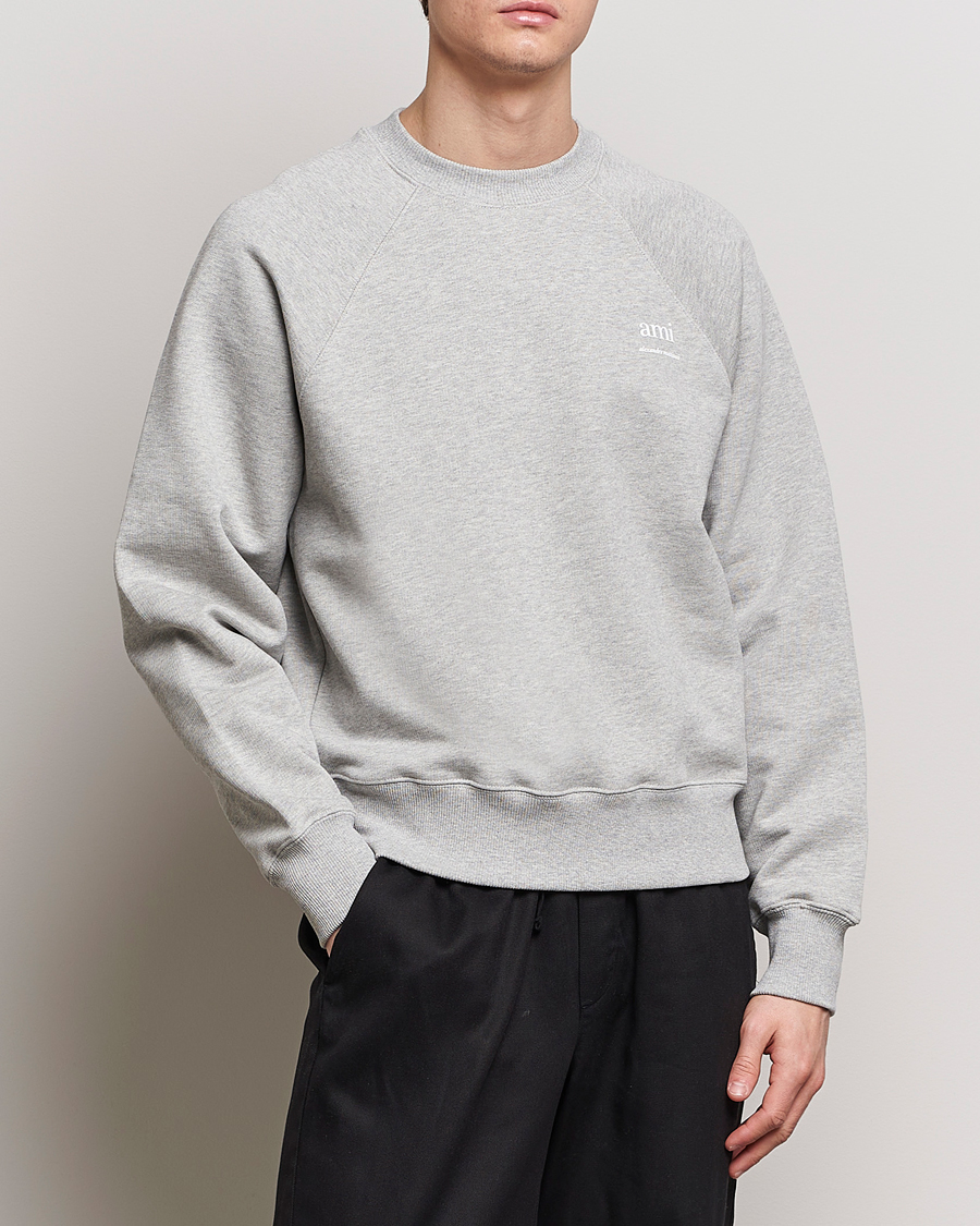 Herr | Grå Sweatshirts | AMI | Logo Sweatshirt Heather Grey