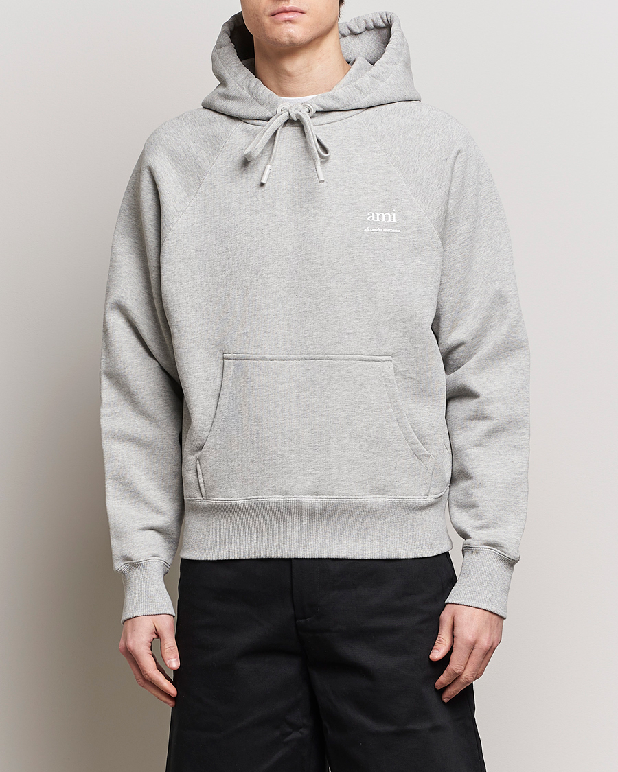 Herre | Hættetrøjer | AMI | Logo Hoodie Heather Grey