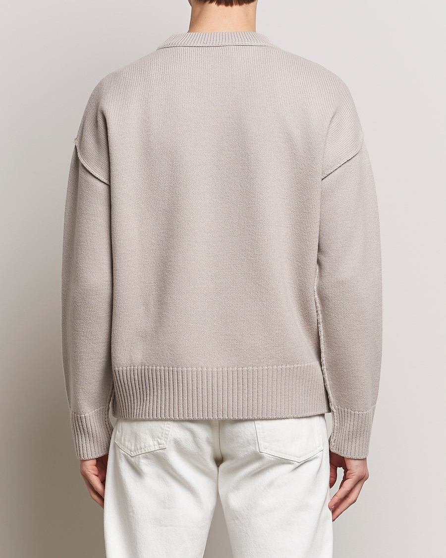 Herre | Trøjer | AMI | Big Heart Wool Sweater Light Beige