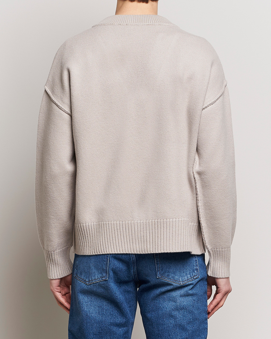 Herre | Trøjer | AMI | Big Heart Wool Cardigan Light Beige