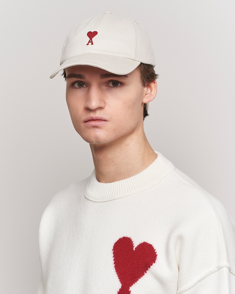 Herre | AMI Heart Logo Cap Chalk White | AMI | Heart Logo Cap Chalk White