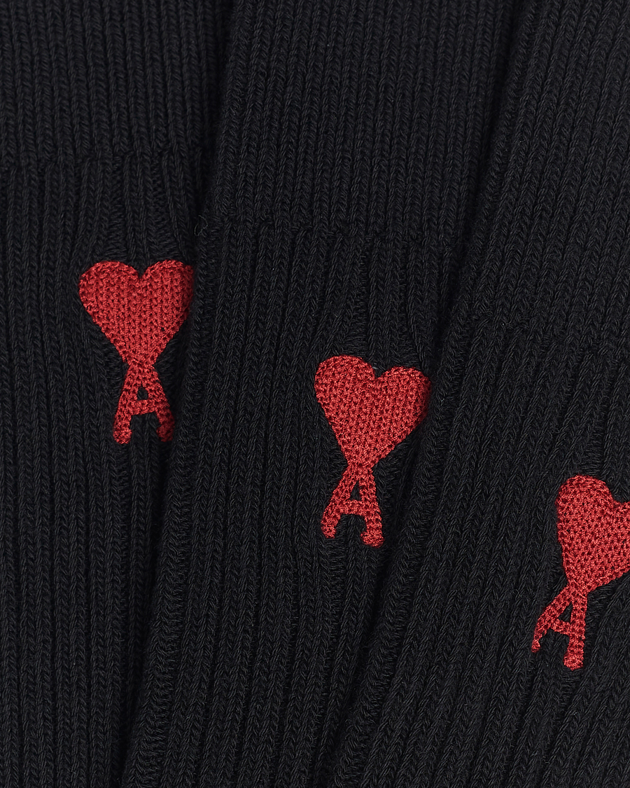 Herre | Undertøj | AMI | 3-Pack Heart Socks Black