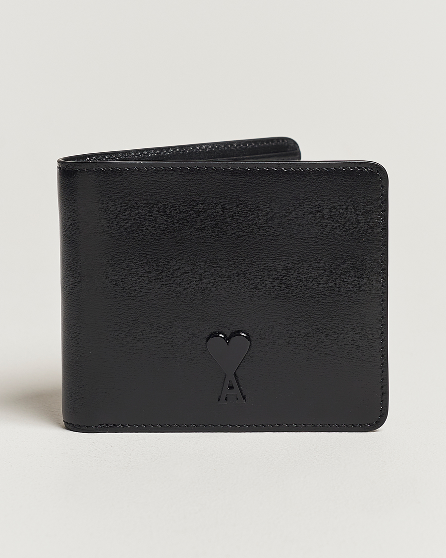 Herre | Assesoarer | AMI | Tonal Heart Logo Leather Wallet Black