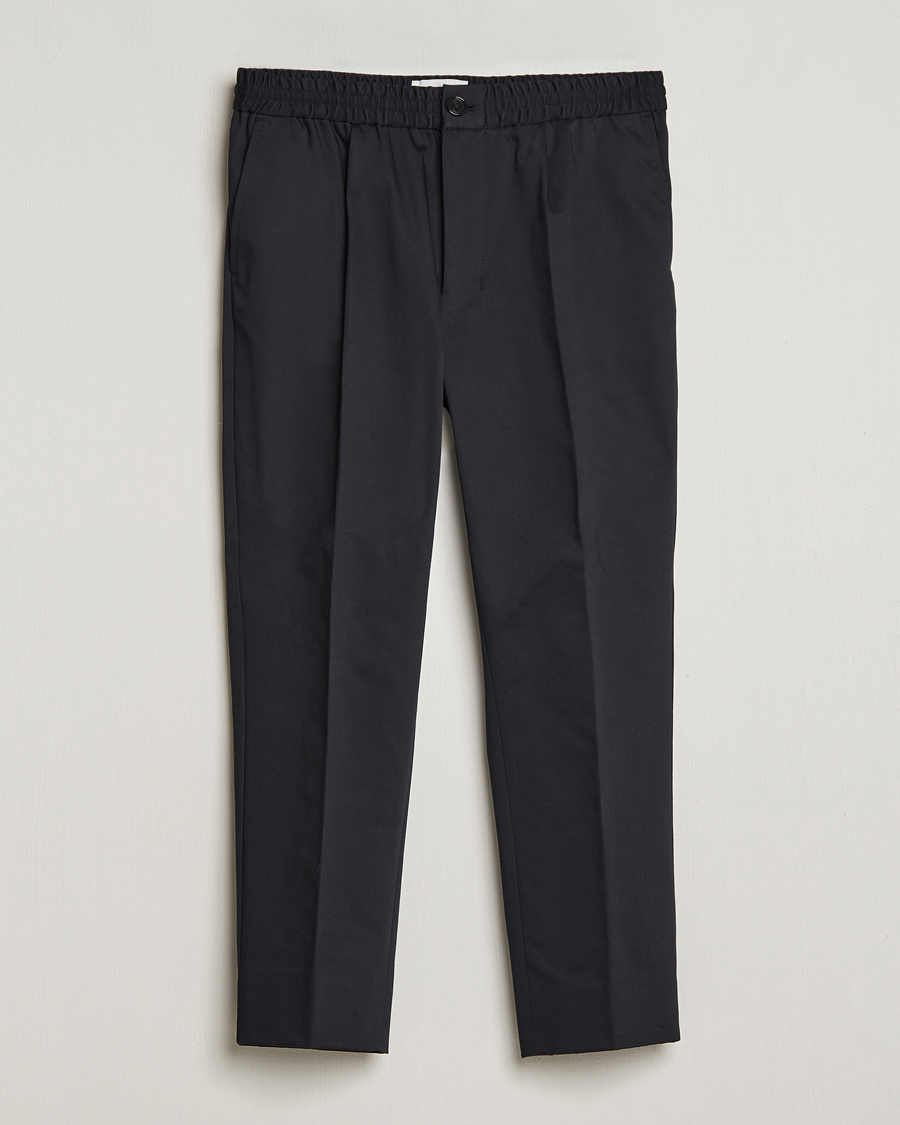 Herre | Bukser | AMI | Cotton Drawstring Trousers Black
