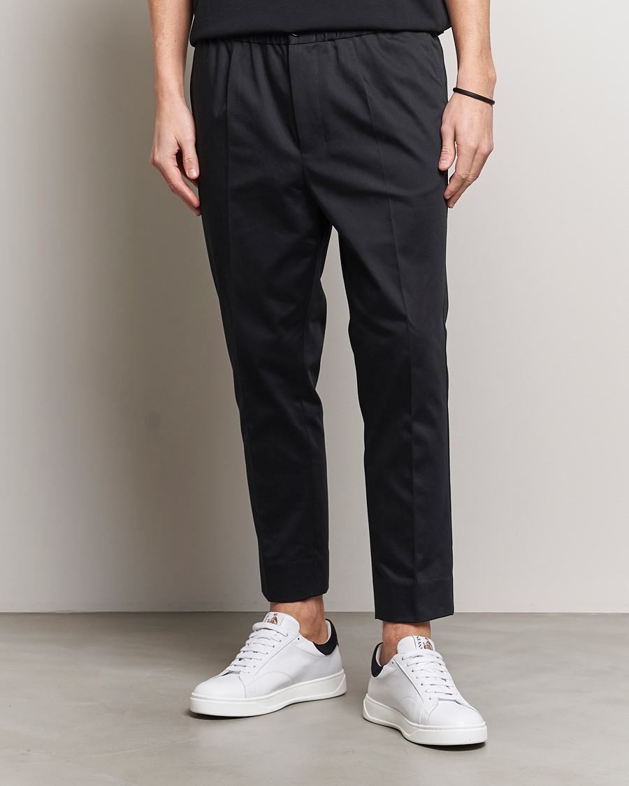 Herre | Tøj | AMI | Cotton Drawstring Trousers Black