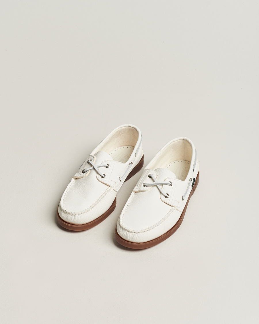 Herre | Paraboot Barth Boat Shoe White Deerskin | Paraboot | Barth Boat Shoe White Deerskin