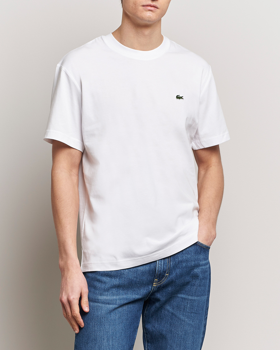 Herre | Hvide t-shirts | Lacoste | Regular Fit Heavy Crew Neck T-Shirt White