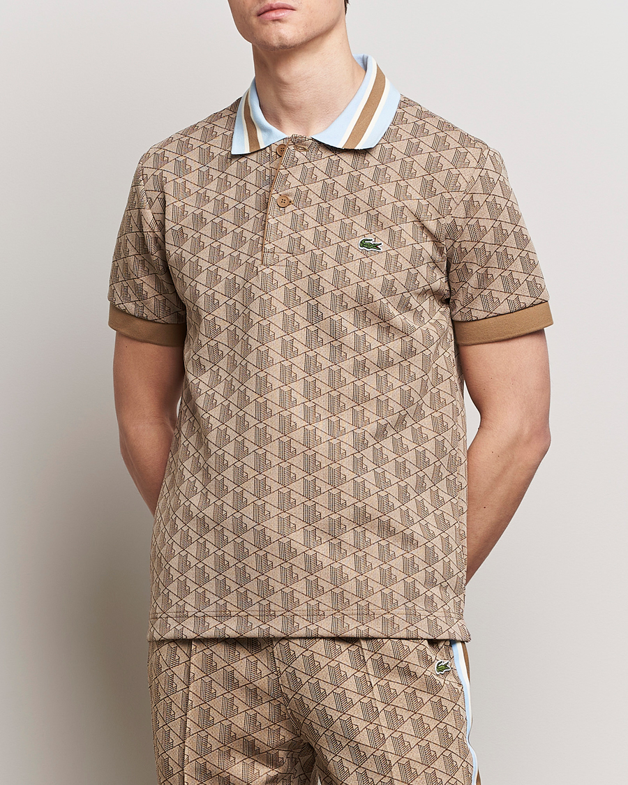 Herre | Kortærmede polotrøjer | Lacoste | Classic Fit Monogram Polo Croissant/Cookie