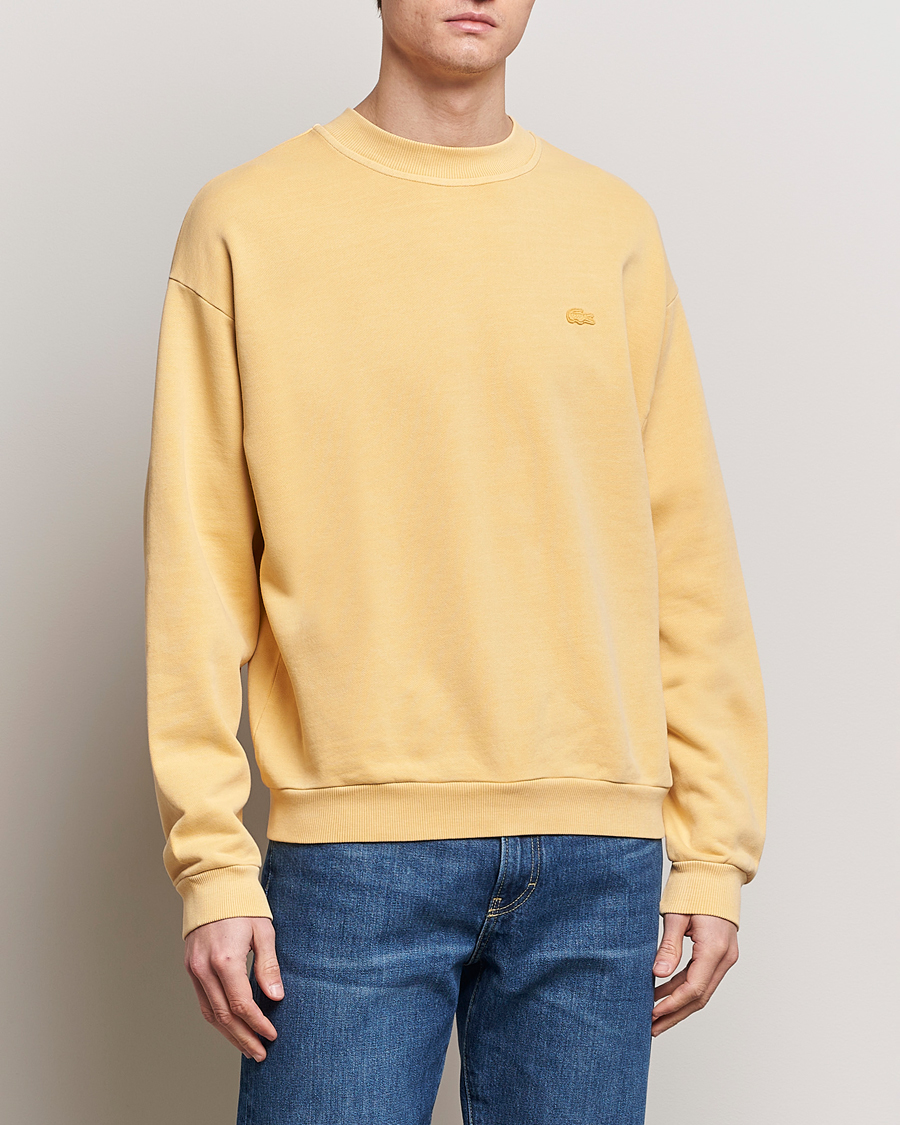 Herr | Lacoste | Lacoste | Natural Dyed Crew Neck Sweatshirt Golden Haze