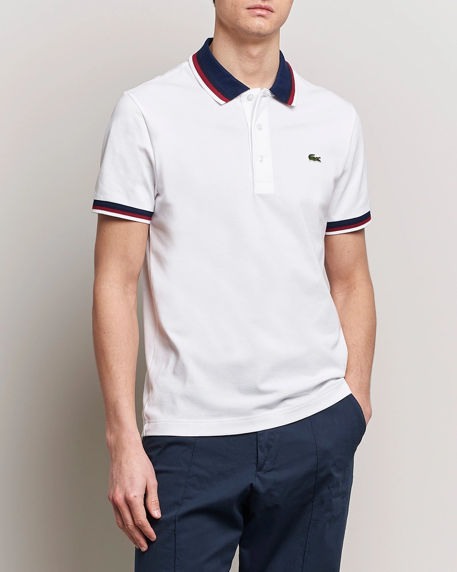 Herre | Tøj | Lacoste | Regular Fit Tipped Polo White