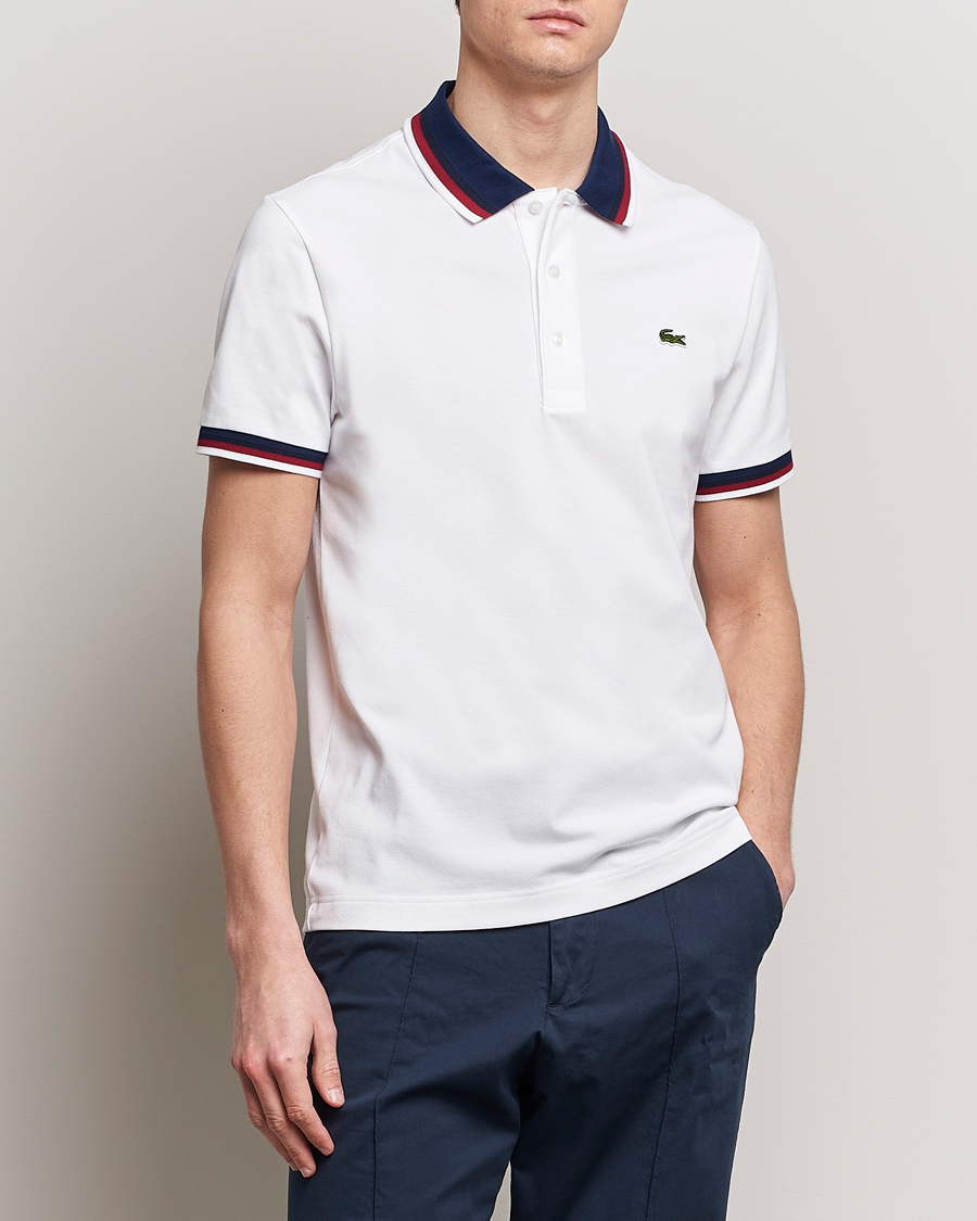 Herre | Tøj | Lacoste | Regular Fit Tipped Polo White