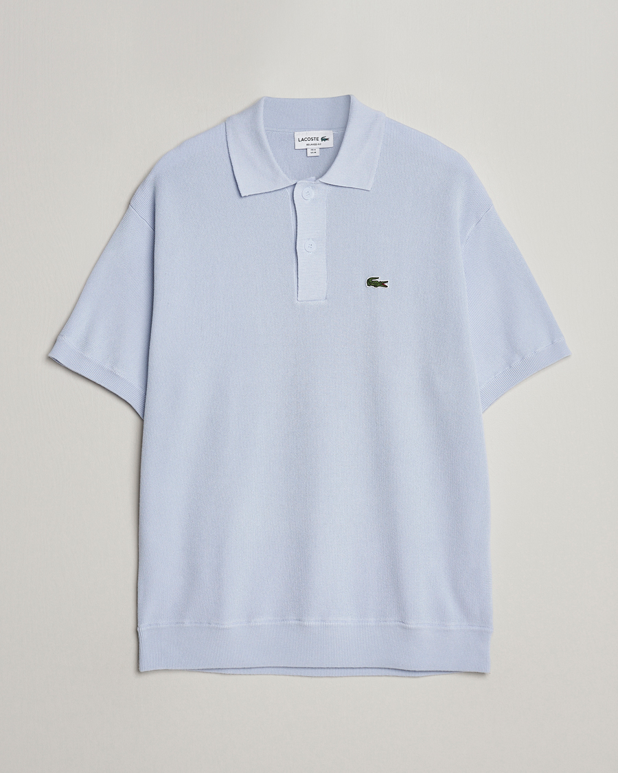 Herre | Polotrøjer | Lacoste | Relaxed Fit Moss Stitched Knitted Polo Phoenix Blue