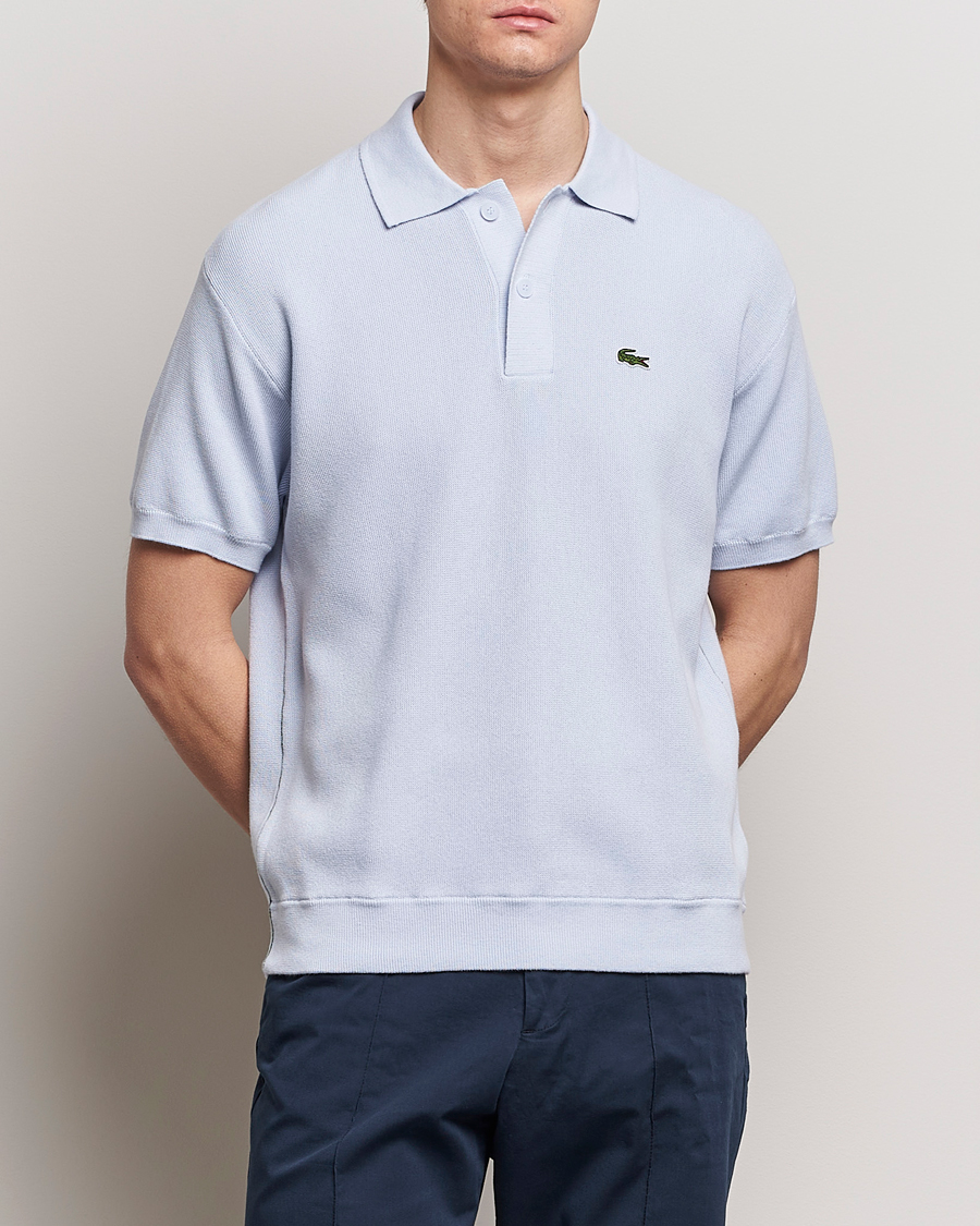 Herre | Tøj | Lacoste | Relaxed Fit Moss Stitched Knitted Polo Phoenix Blue