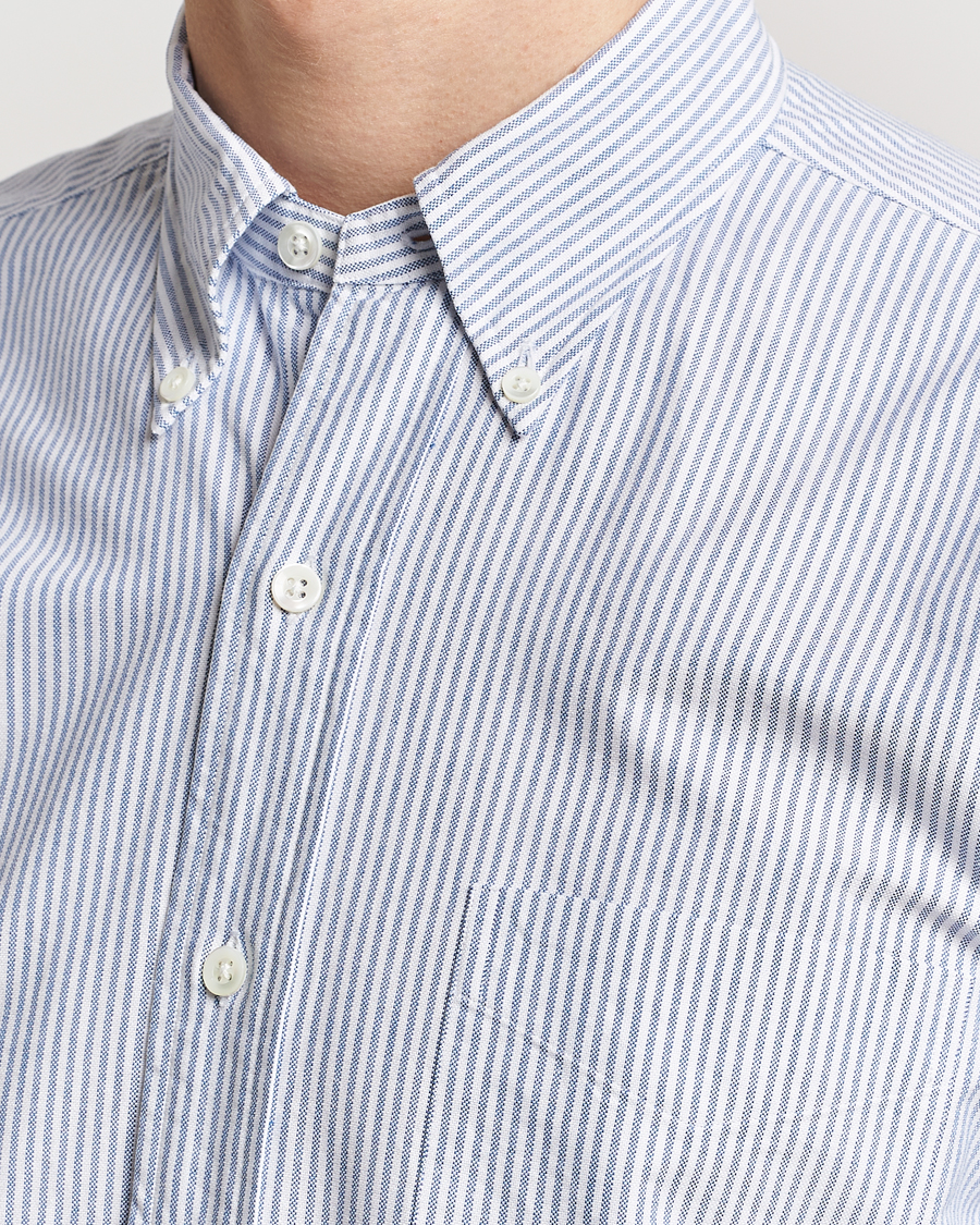 Herre | Skjorter | Kamakura Shirts | Vintage Ivy Oxford Button Down Shirt Blue Stripe
