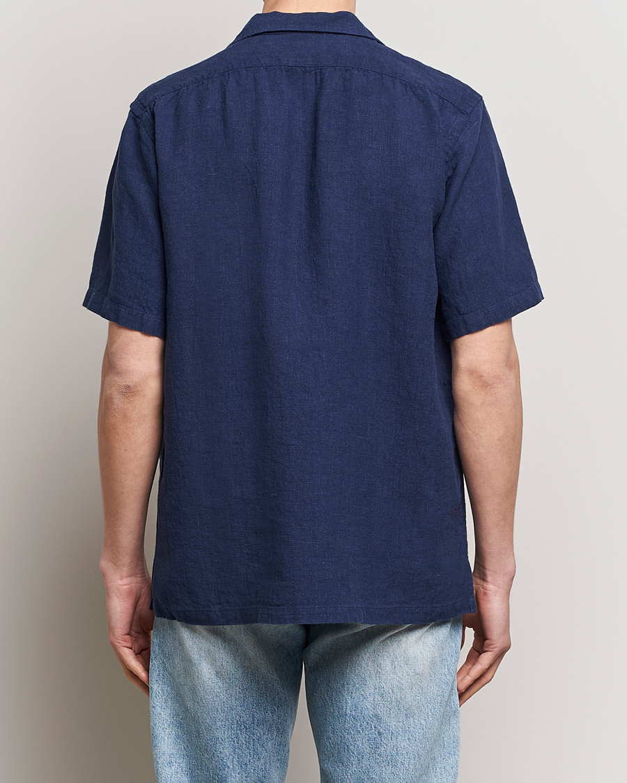 Herre | Skjorter | Kamakura Shirts | Heavy Linen Beach Shirt Navy